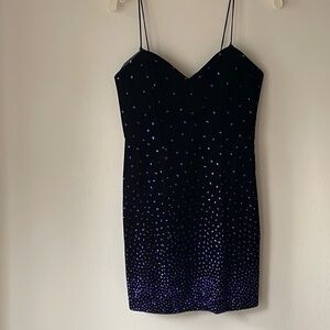 Miss Ashlee Purple Embellished Studded Mini Dress Strapless VNeck  Size 4P
